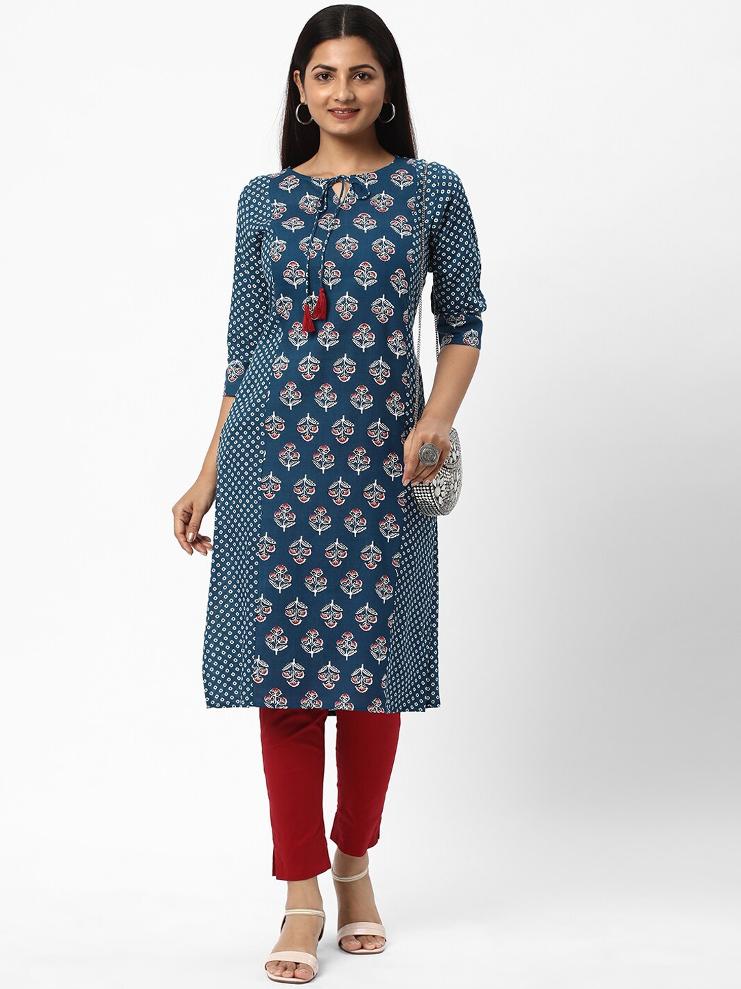 

R&B Ethnic Motifs Printed Kurta, Blue