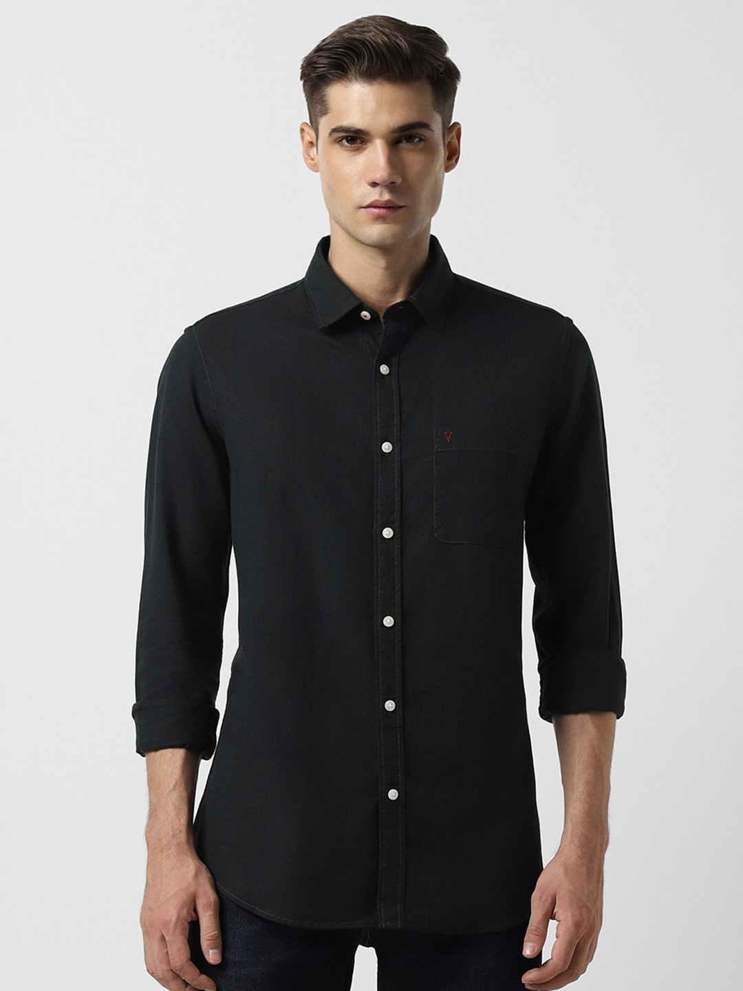 

Van Heusen Sport Slim Fit Cotton Casual Shirt, Black