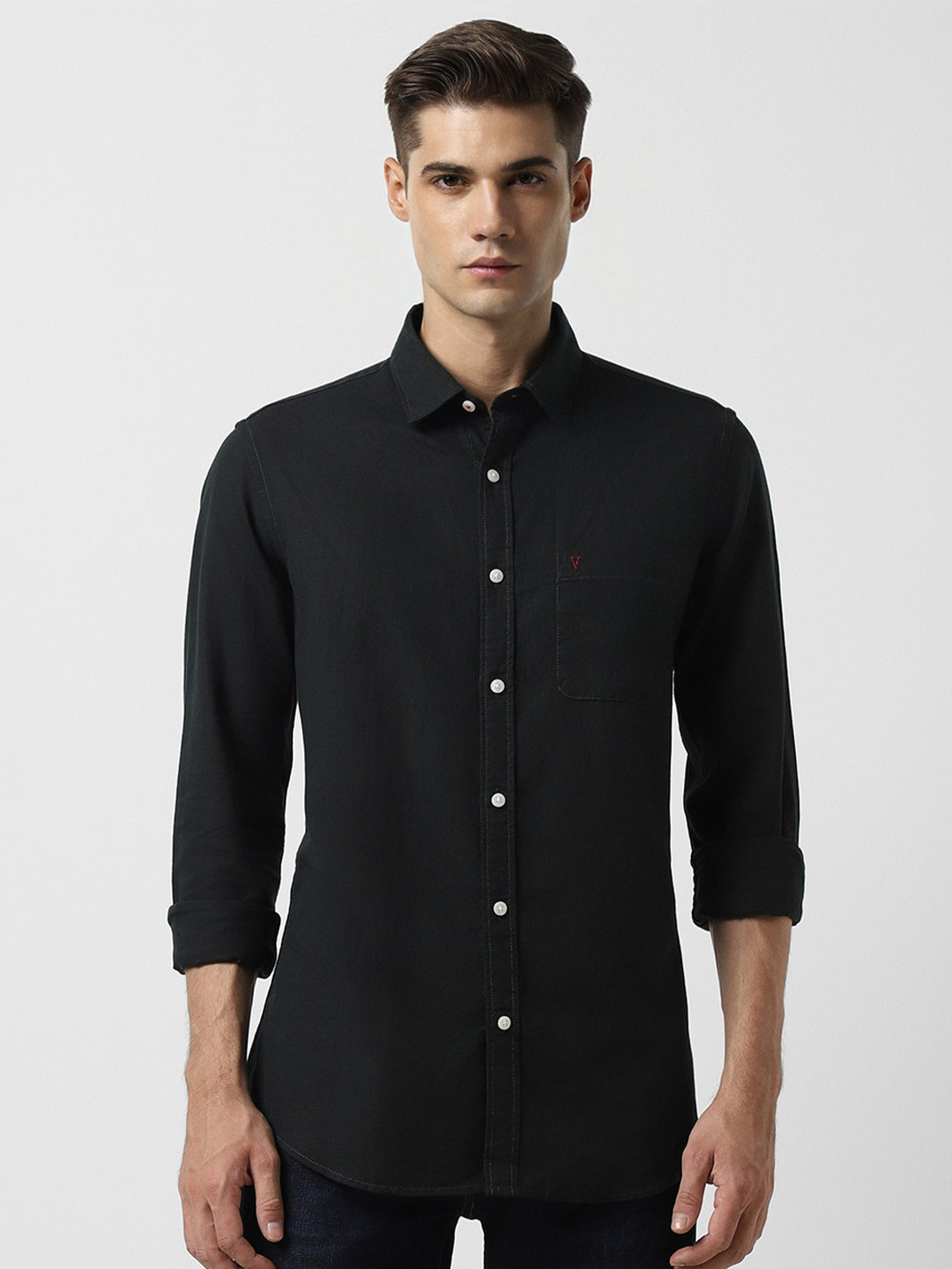 

Van Heusen Sport Slim Fit Cotton Casual Shirt, Black