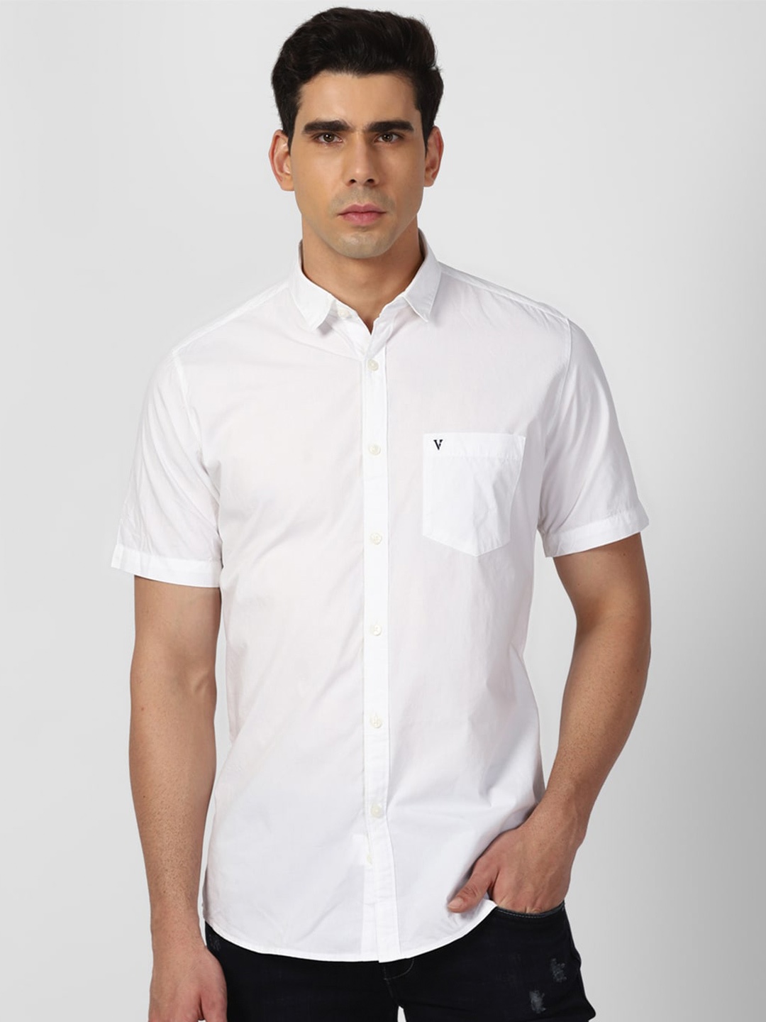 

Van Heusen Sport Slim Fit Opaque Pure Cotton Casual Shirt, White