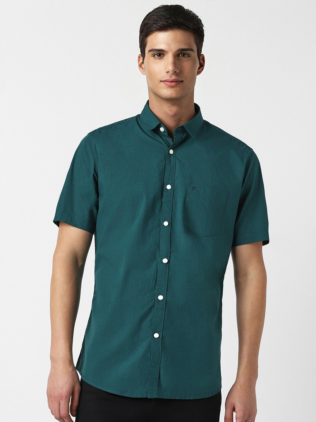 

Van Heusen Sport Slim Fit Opaque Casual Shirt, Green