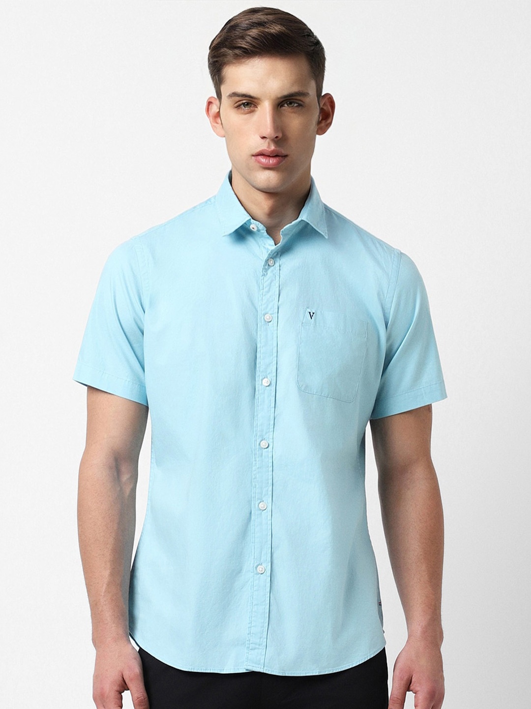 

Van Heusen Sport Slim Fit Opaque Casual Shirt, Blue