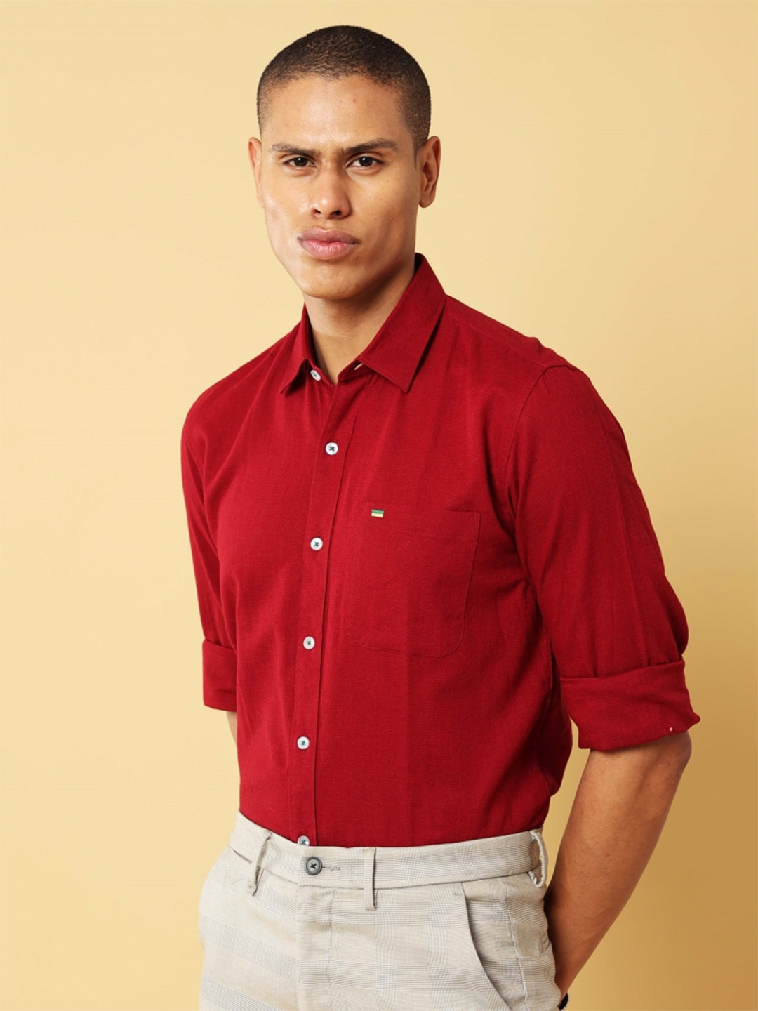 

Melvin Jones Classic Linen Casual Shirt, Red