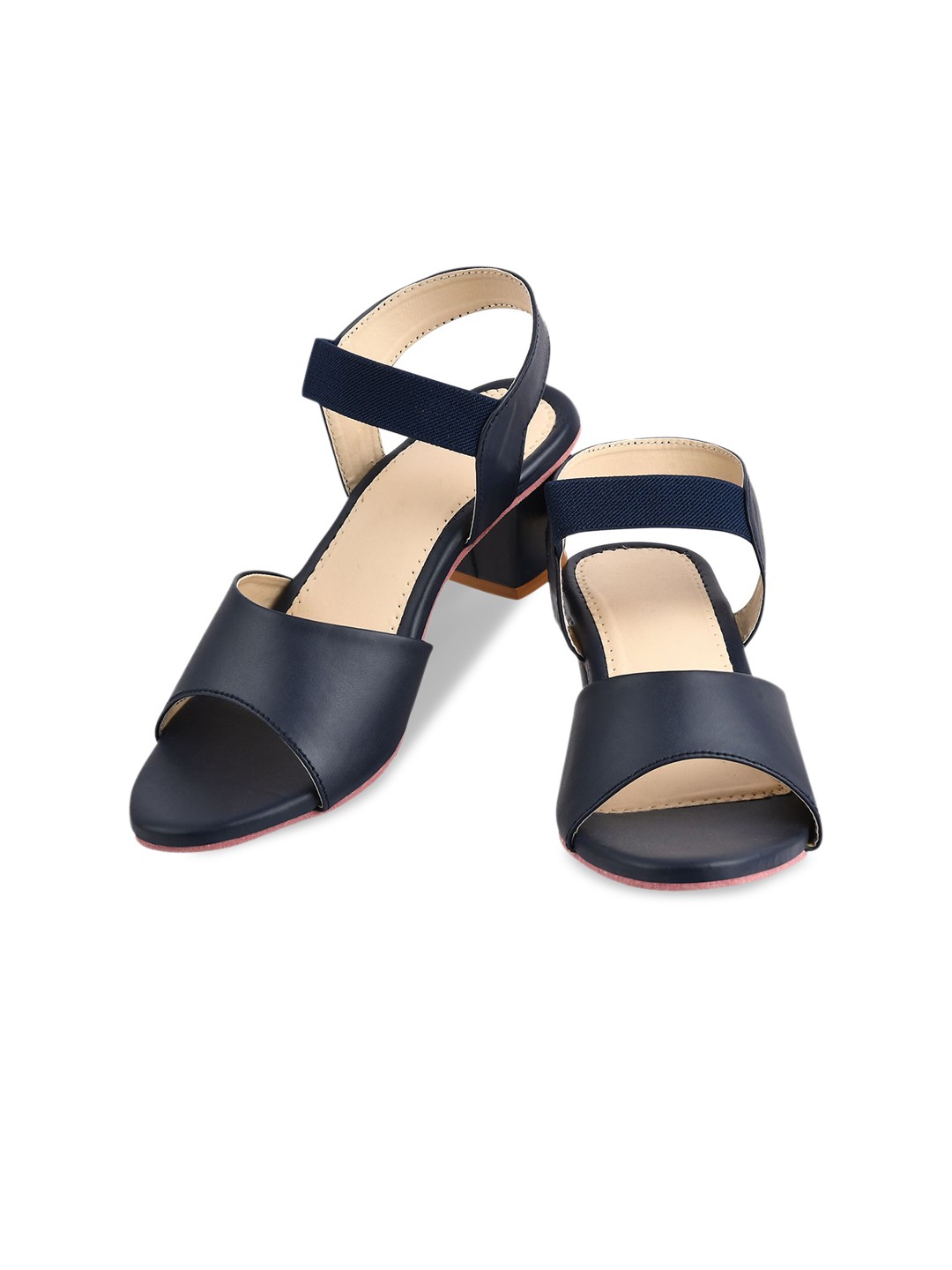 

BAESD Girls Open Toe Block Heels, Navy blue