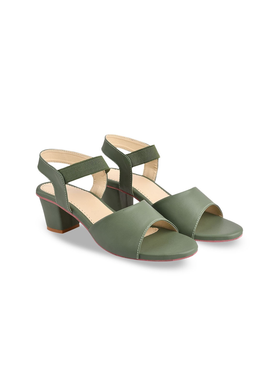

BAESD Girls Open Toe Block Heels, Olive