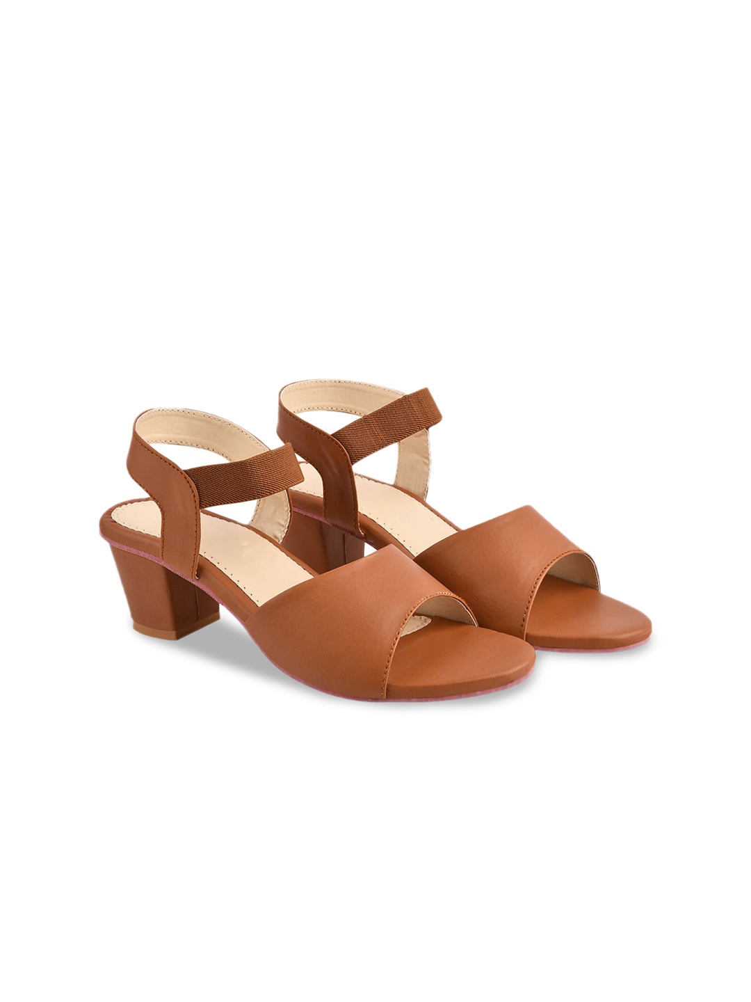 

BAESD Girls Open Toe Block Heels, Tan