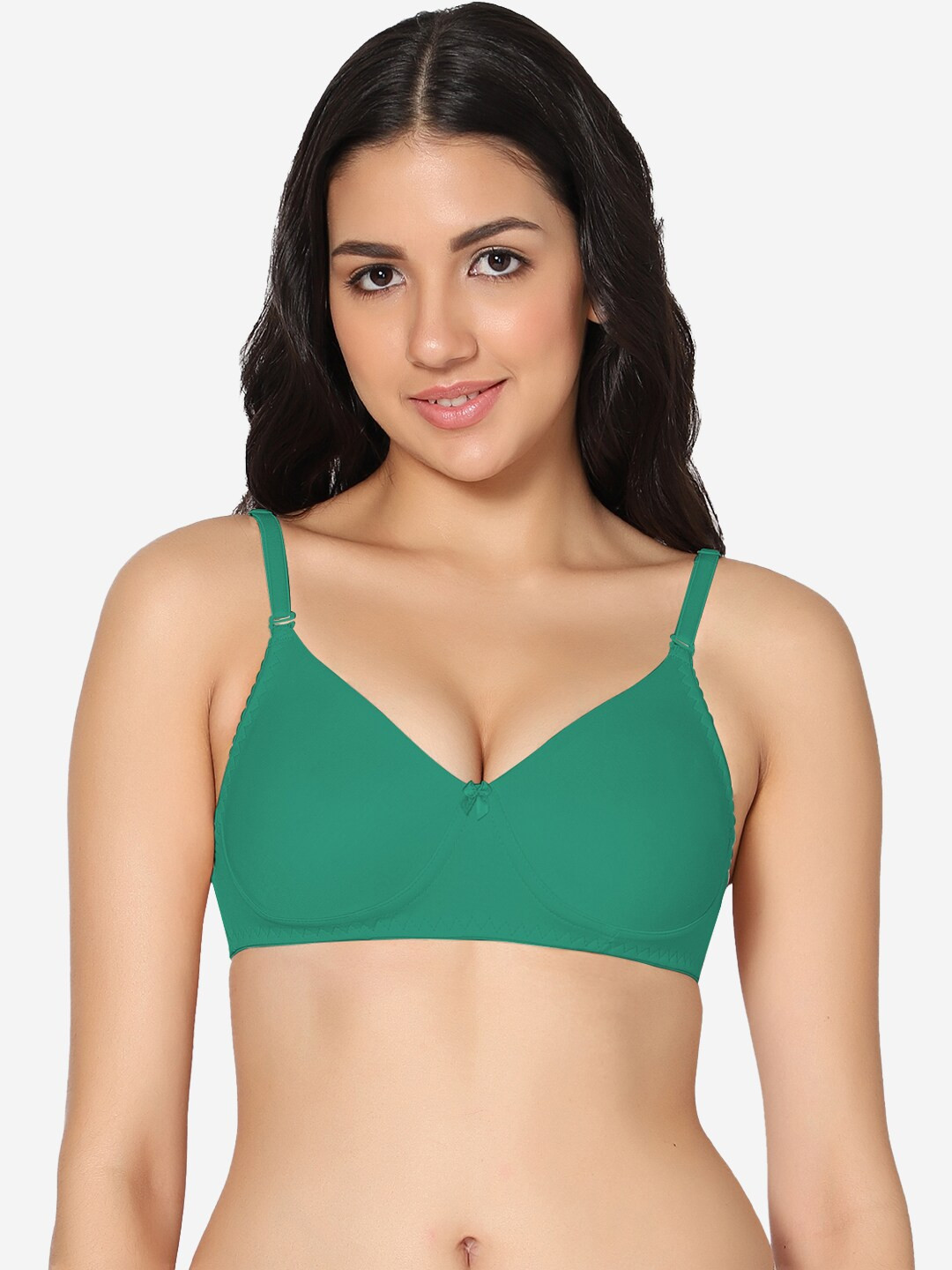 

In Care Full Coverage Non Padded Non-Wired Pure Cotton T-shirt Bra With All Day Comfort, Green