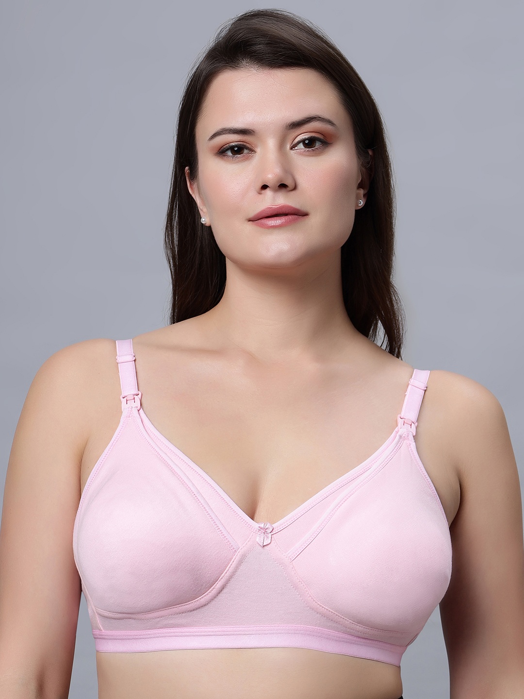 

In Care Full Coverage Lightly Padded Pure Cotton Maternity Bra With All Day Comfort, Pink