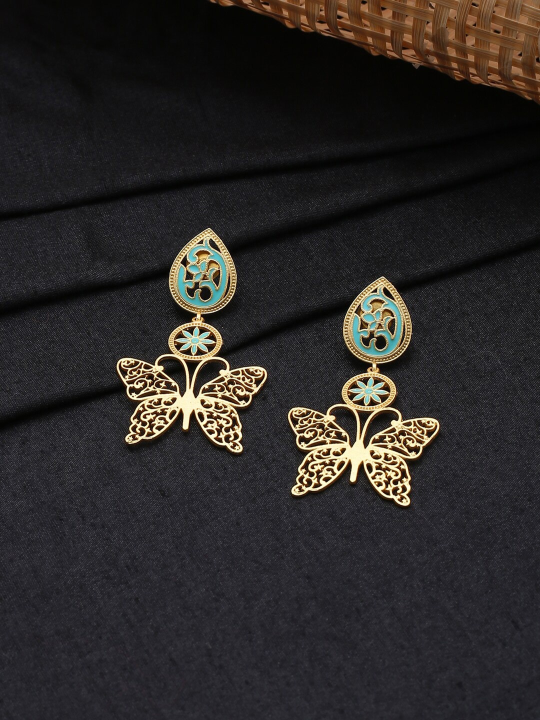 

CELEBRAVO Blue Animal Shaped Drop Earrings