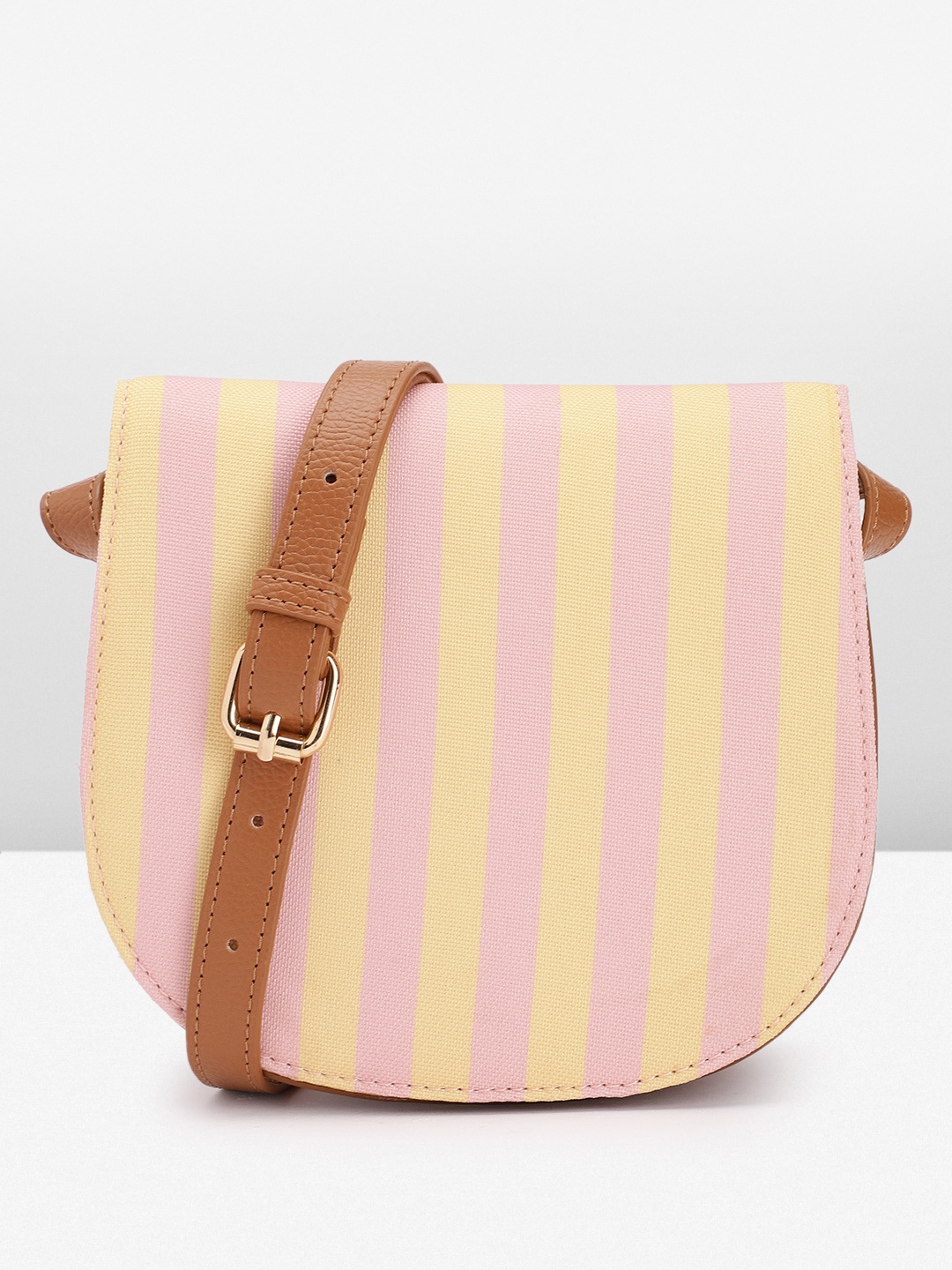 

Fastrack Striped Sling Bag, Pink