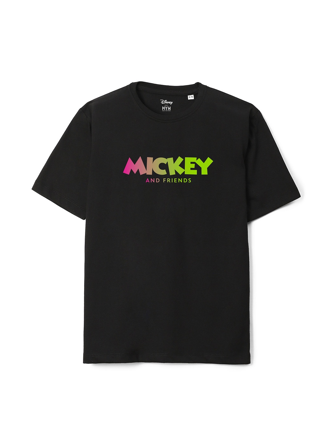 Wear Your Mind Boys Mickey & Friends Printed Pure Cotton T-shirt, Black