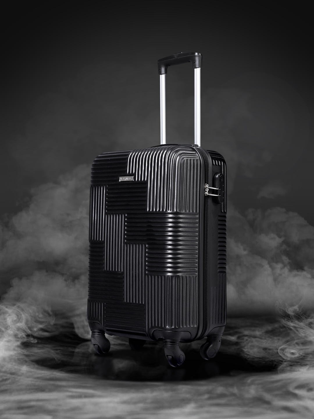 

Teakwood Leathers Textured Hard-Sided Cabin Suitcase Trolley Bag 61.16 L, Black
