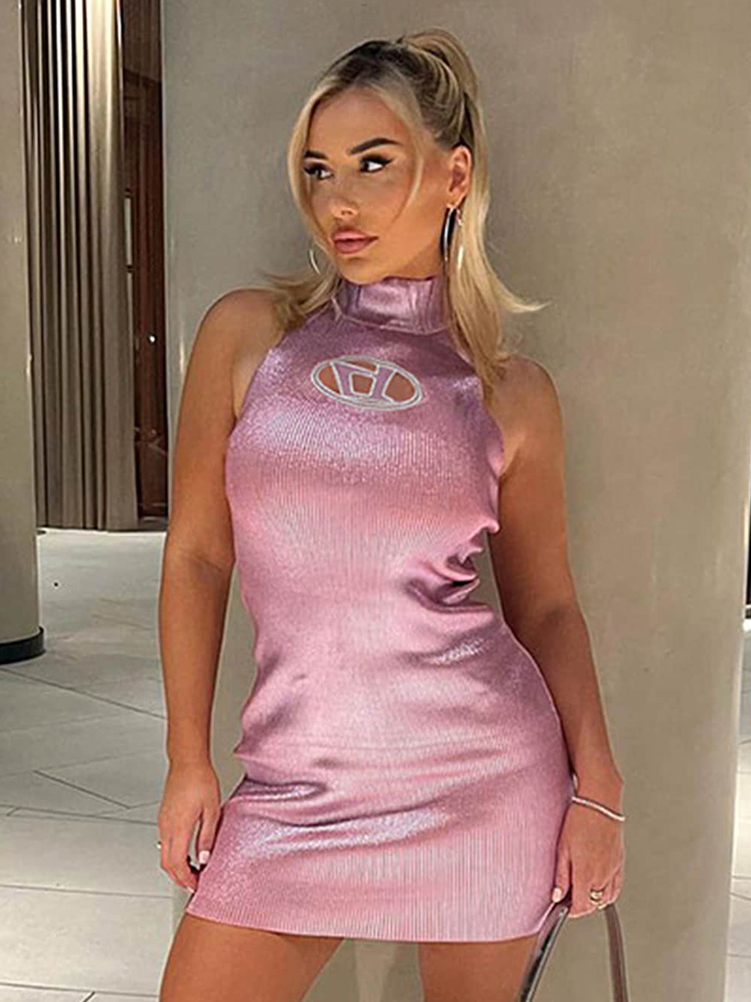 

LULU & SKY Pink Striped A-Line Dress