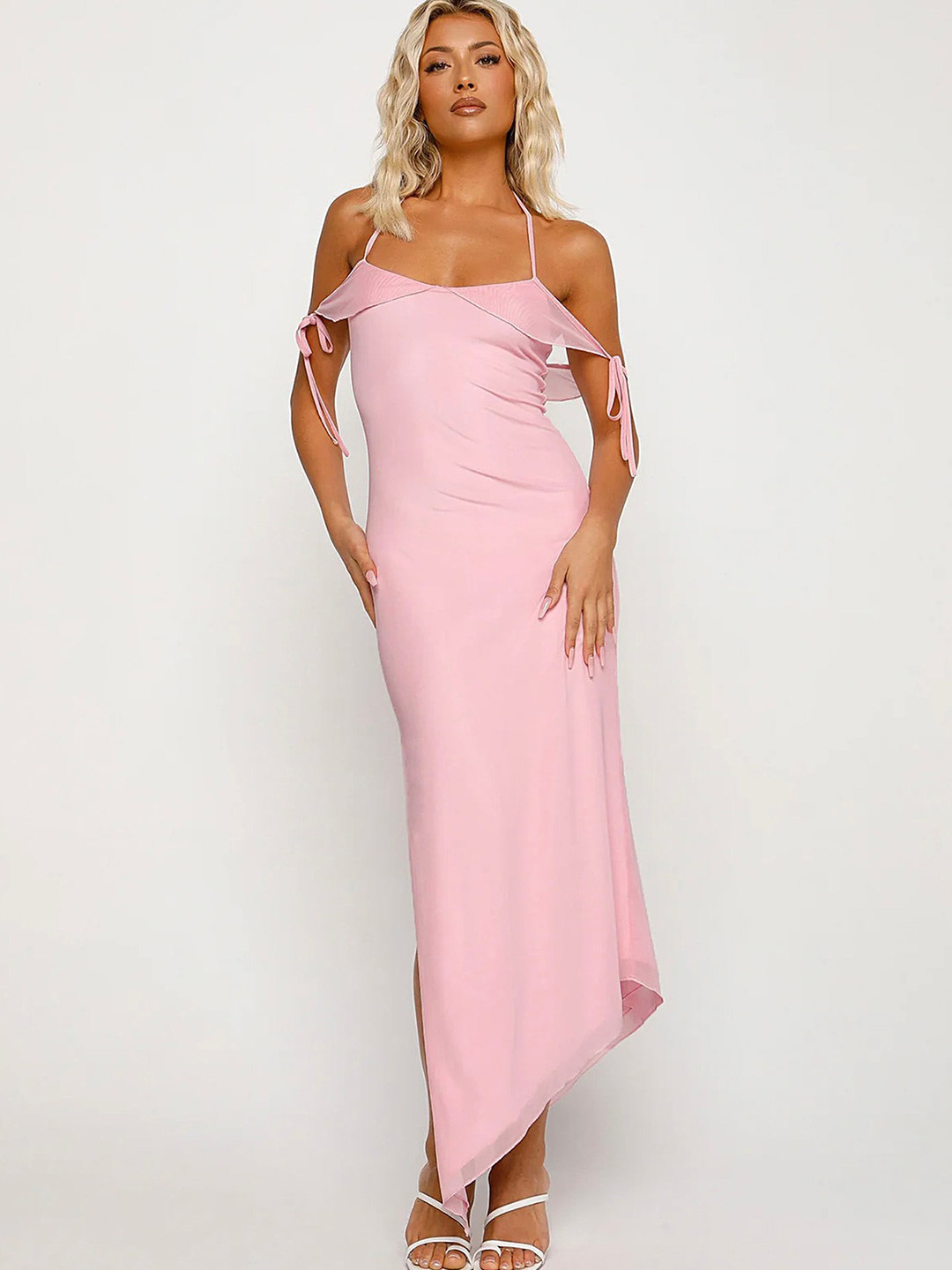 

LULU & SKY Shoulder Straps Maxi Dress, Pink