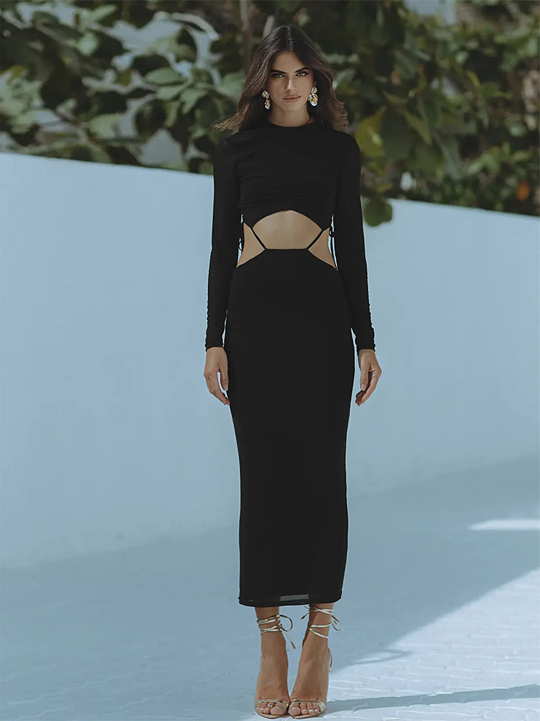 

LULU & SKY Bodycon Maxi Dress, Black