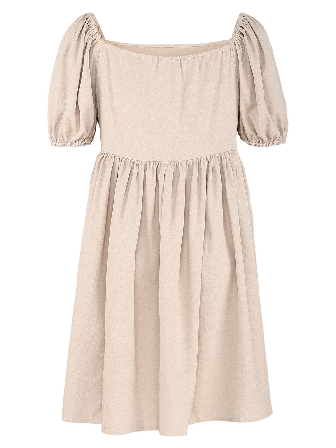 

LULU & SKY Square Neck Puff Sleeve Fit & Flare Dress, Off white