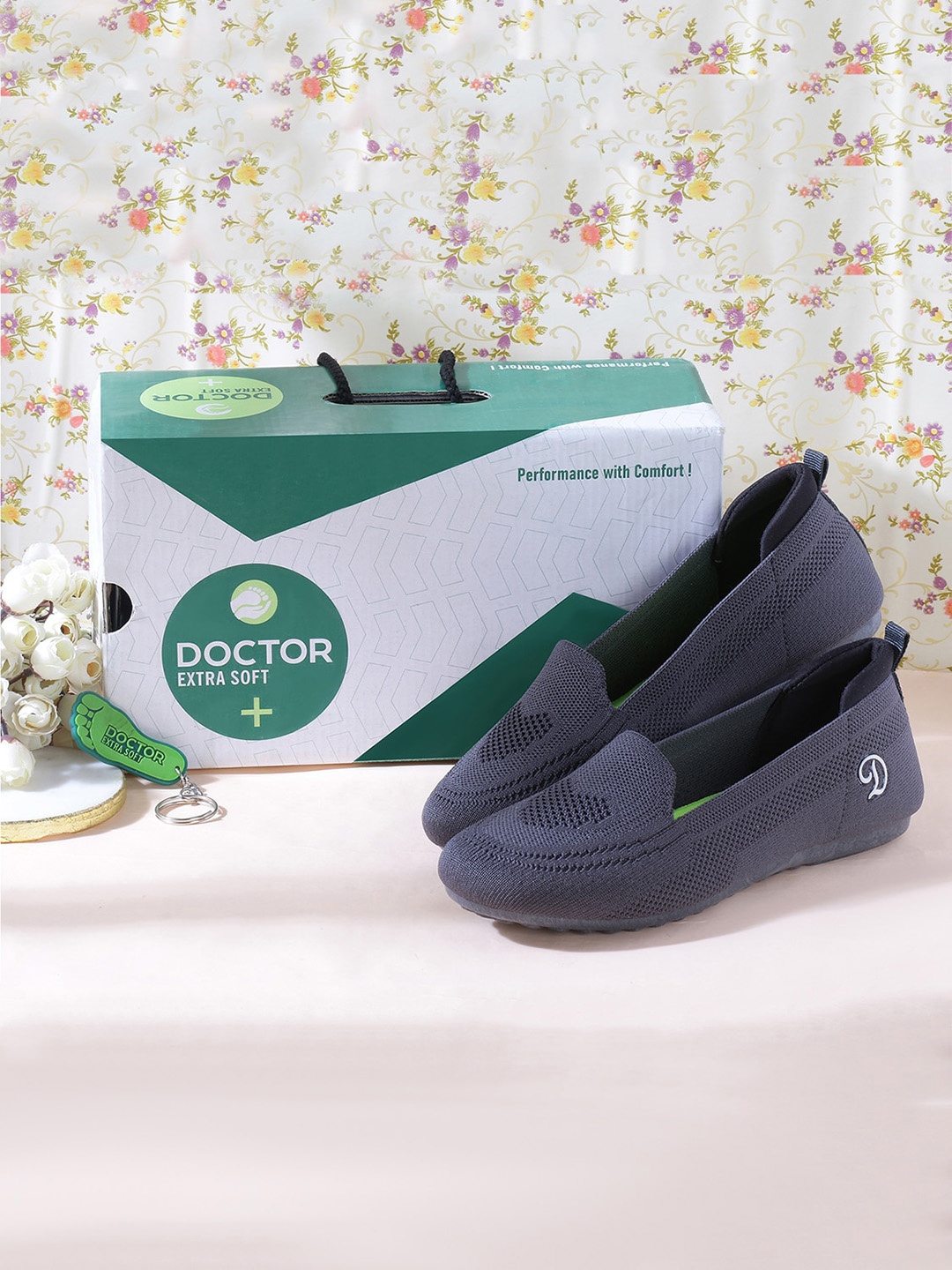 DOCTOR EXTRA SOFT Women Perforations Lightweight Slip-On Sneakers, Grey