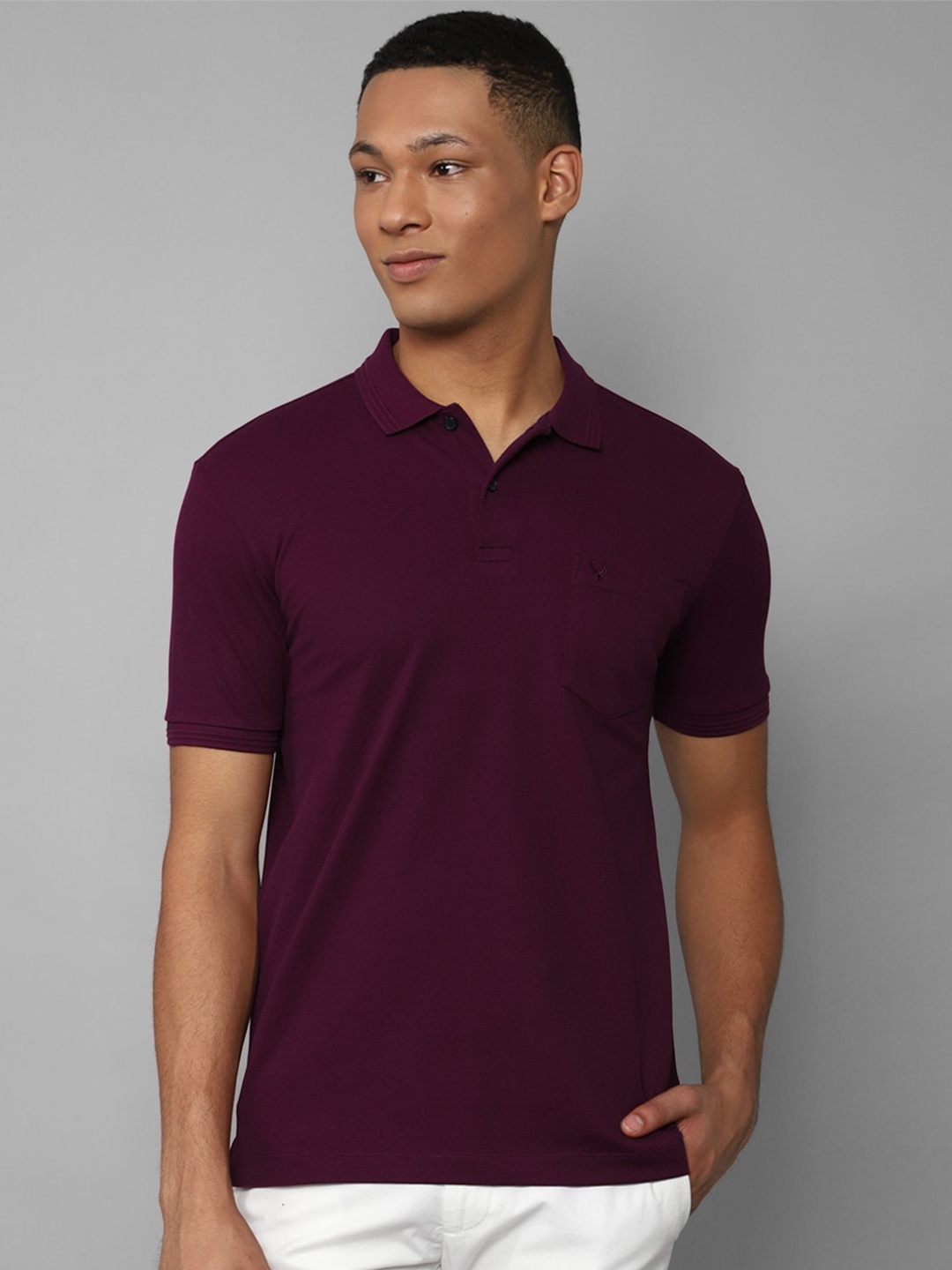 

Allen Solly Polo Collar Pure Cotton T-shirt, Purple