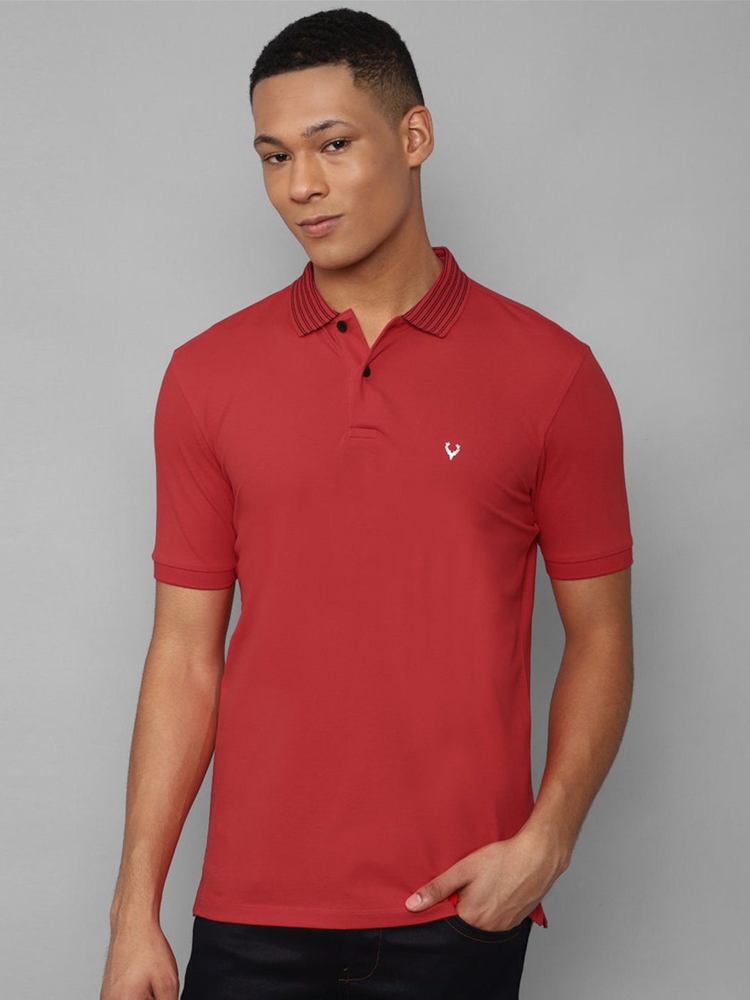 

Allen Solly Polo Collar Pure Cotton T-shirt, Red