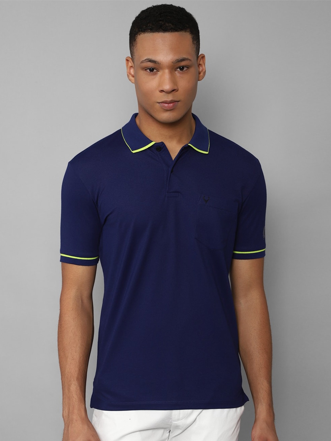

Allen Solly Polo Collar Pure Cotton T-shirt, Blue