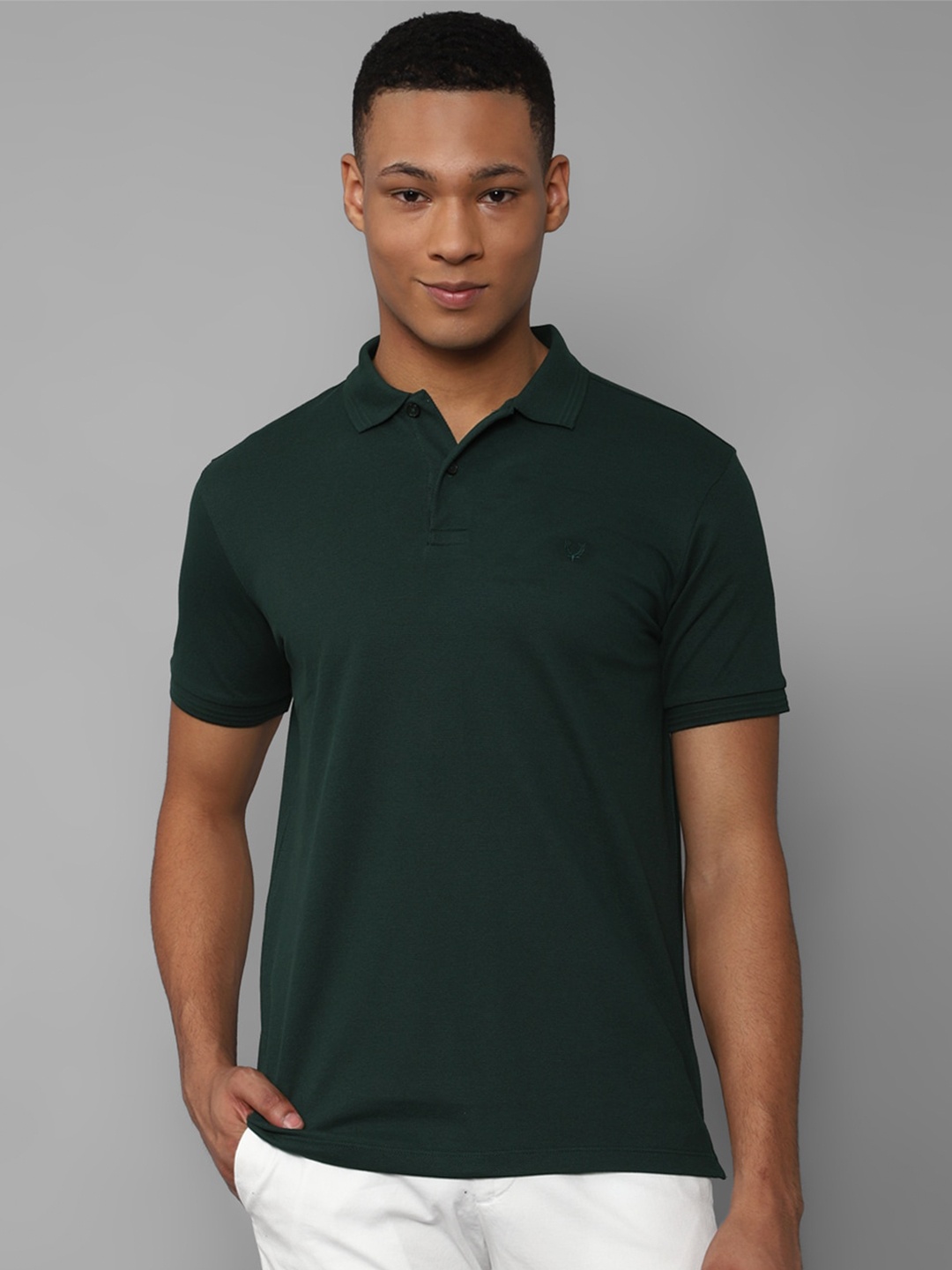 

Allen Solly Polo Collar Pure Cotton T-shirt, Green