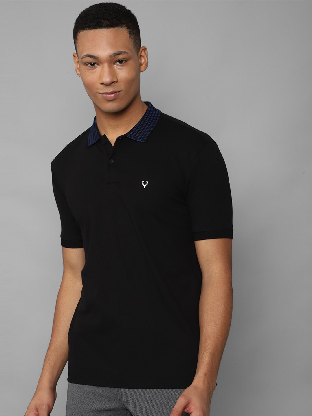 

Allen Solly Polo Collar Pure Cotton T-shirt, Black