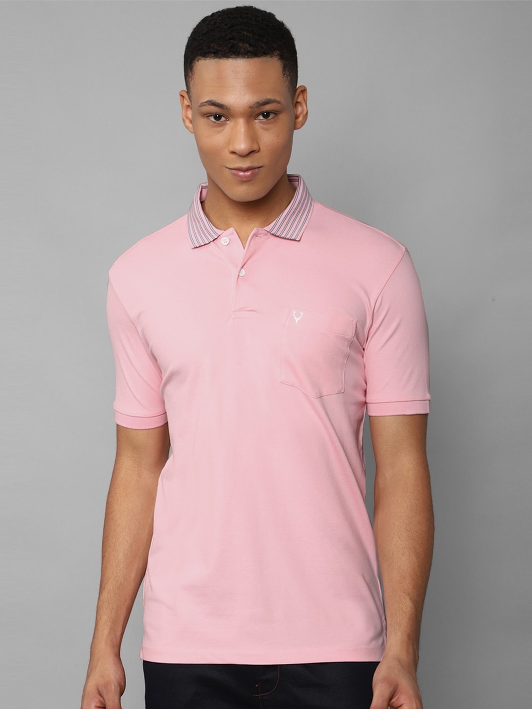 

Allen Solly Polo Collar Pure Cotton T-shirt, Pink