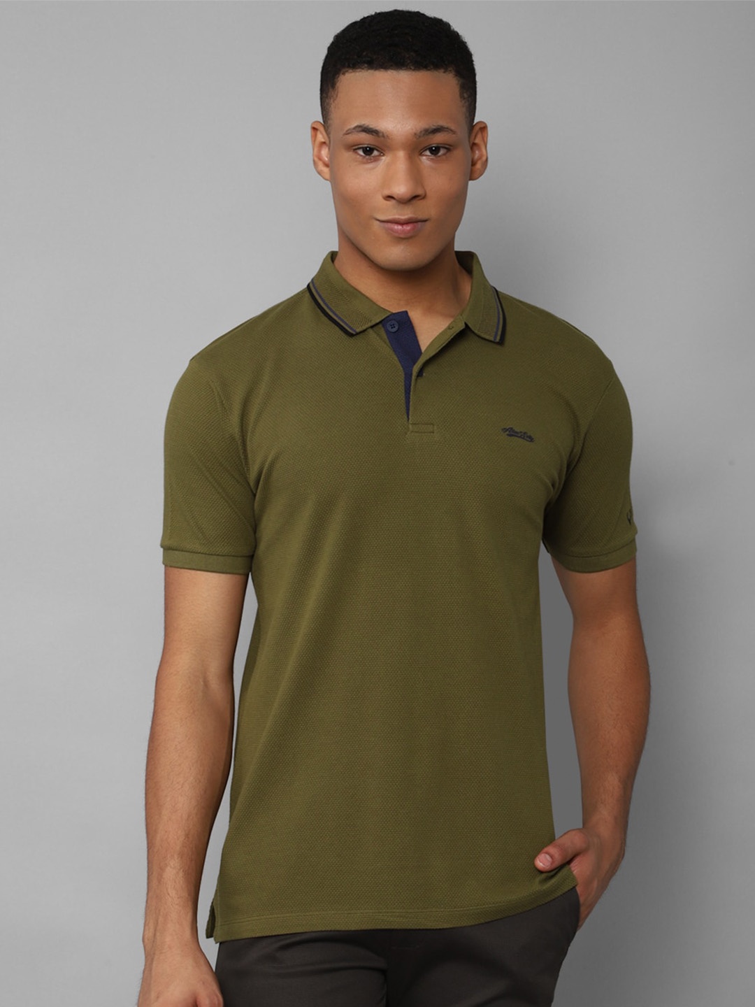 

Allen Solly Polo Collar Pure Cotton T-shirt, Olive