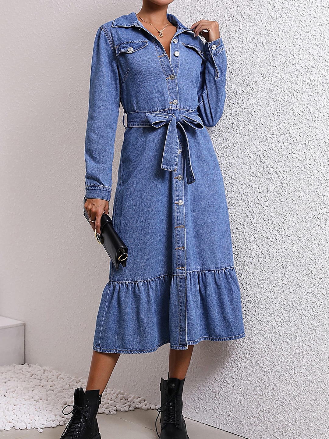 

LULU & SKY Denim Shirt Dress, Blue