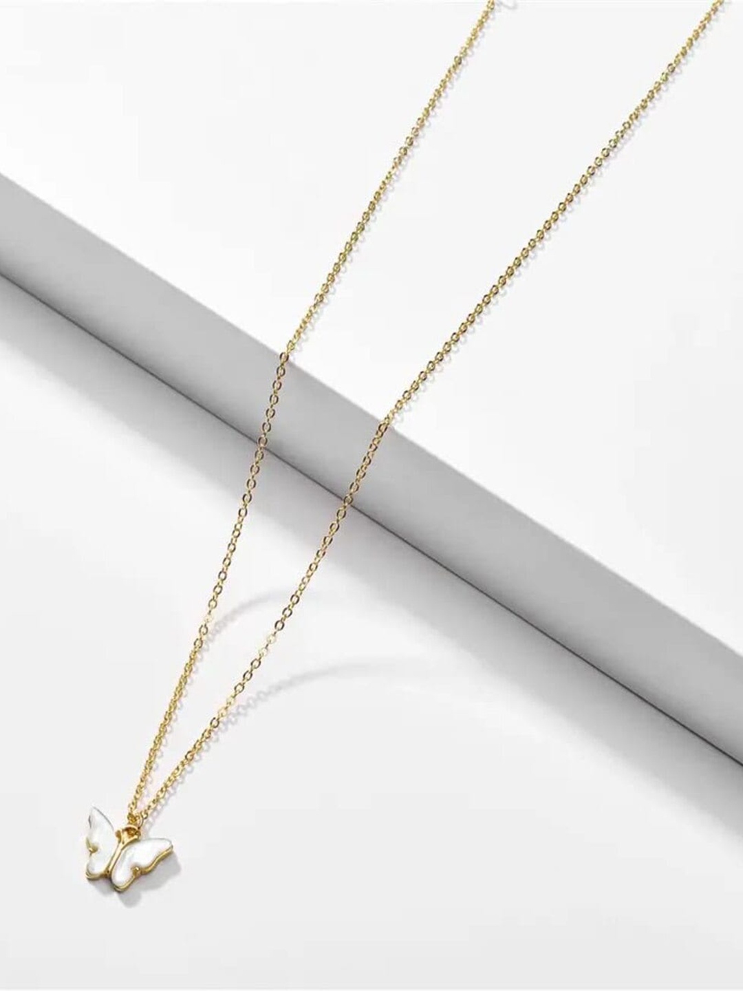 

ANNA CREATIONS Set of 2 Gold-Plated Butterfly Shaped Pendant With Chains