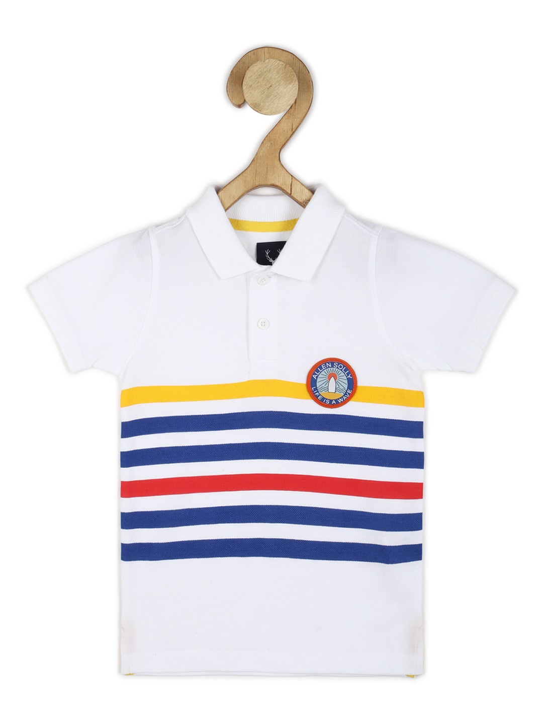 

Allen Solly Junior Boys Striped Polo Collar Cotton T-Shirts, White