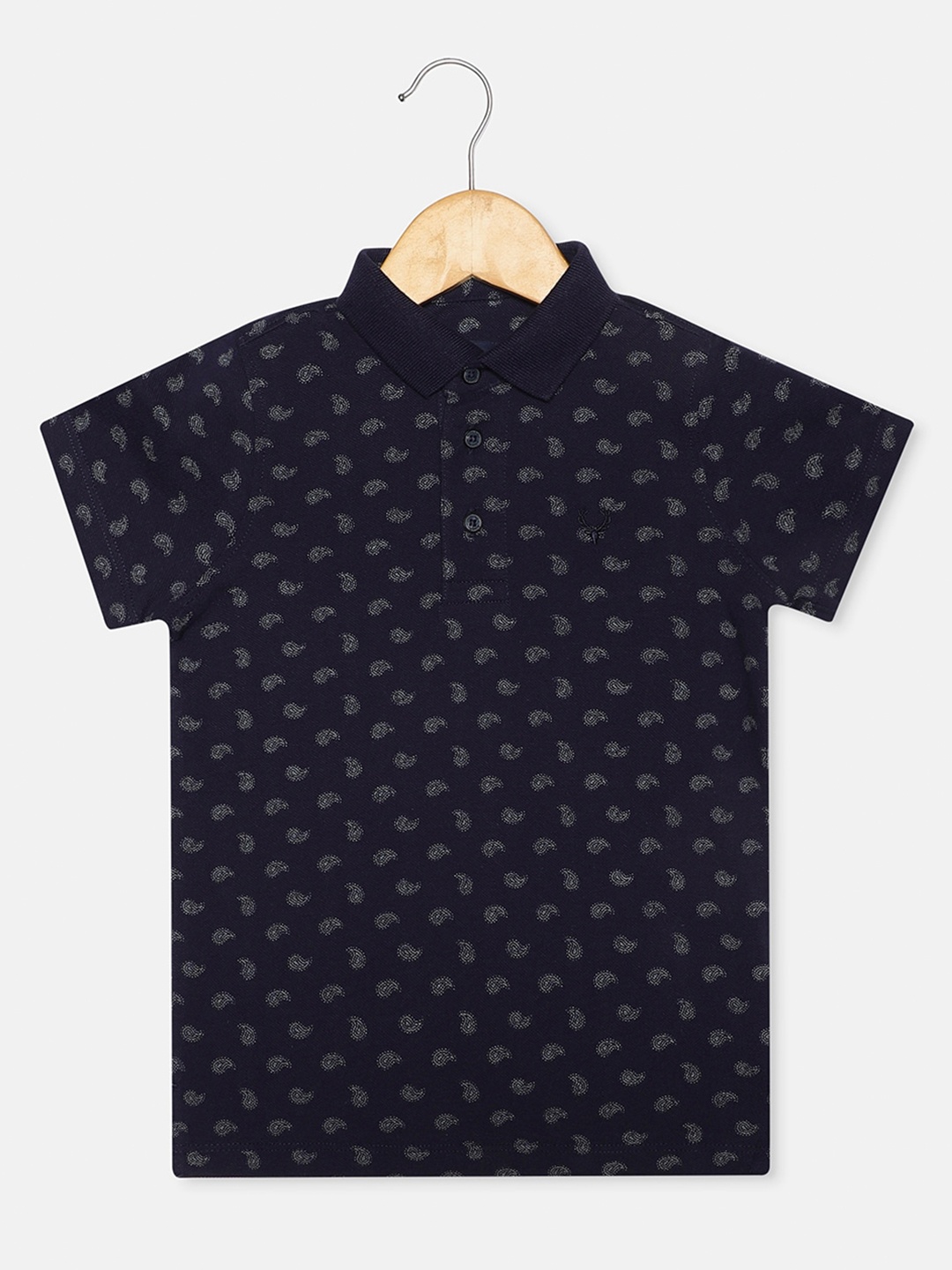 

Allen Solly Junior Boys Ethnic Motifs Printed Cotton T-shirt, Navy blue