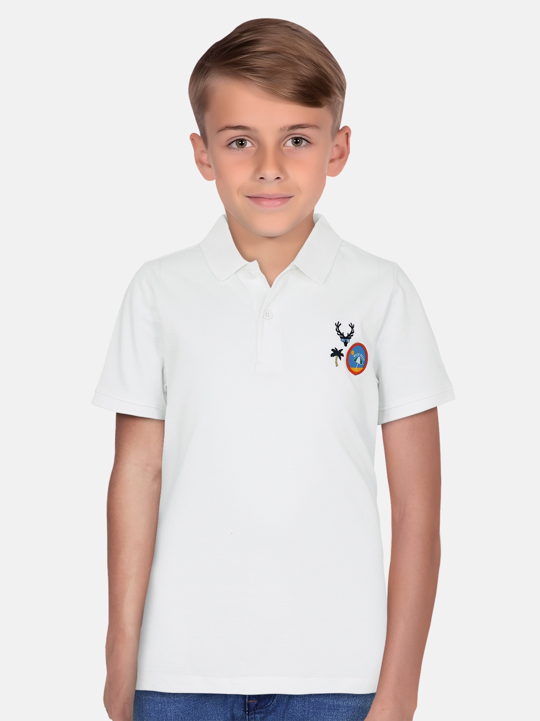 

Allen Solly Junior Boys Polo Collar Regular Fit Cotton T-Shirt, White