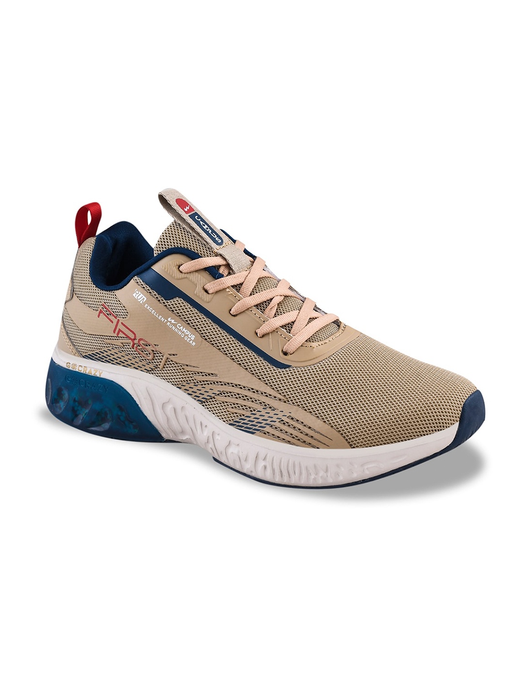 

Campus Men First Lace-Up Running Shoes, Beige