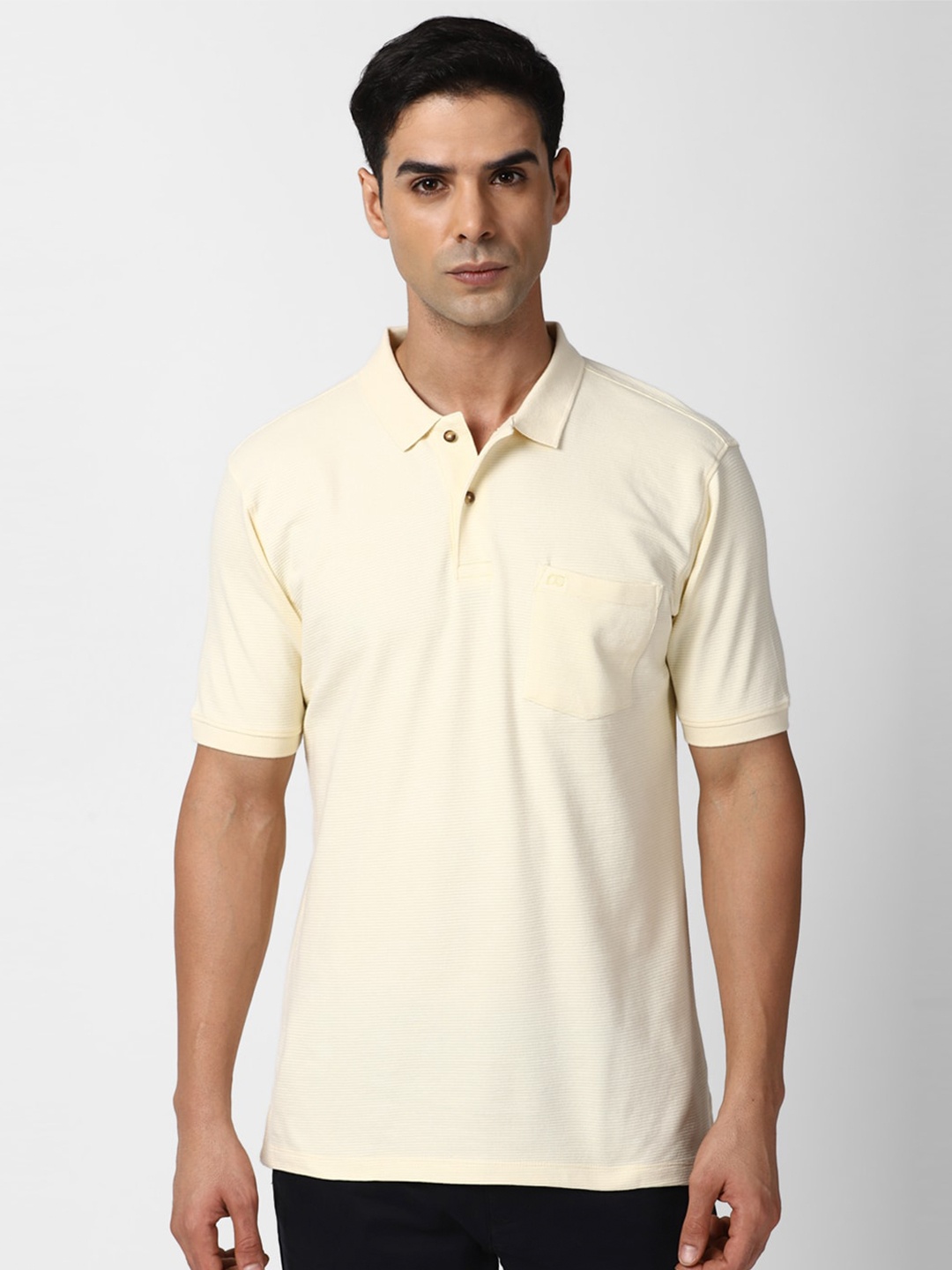 

Peter England Casuals Short Sleeves Polo Collar T-Shirt, Cream