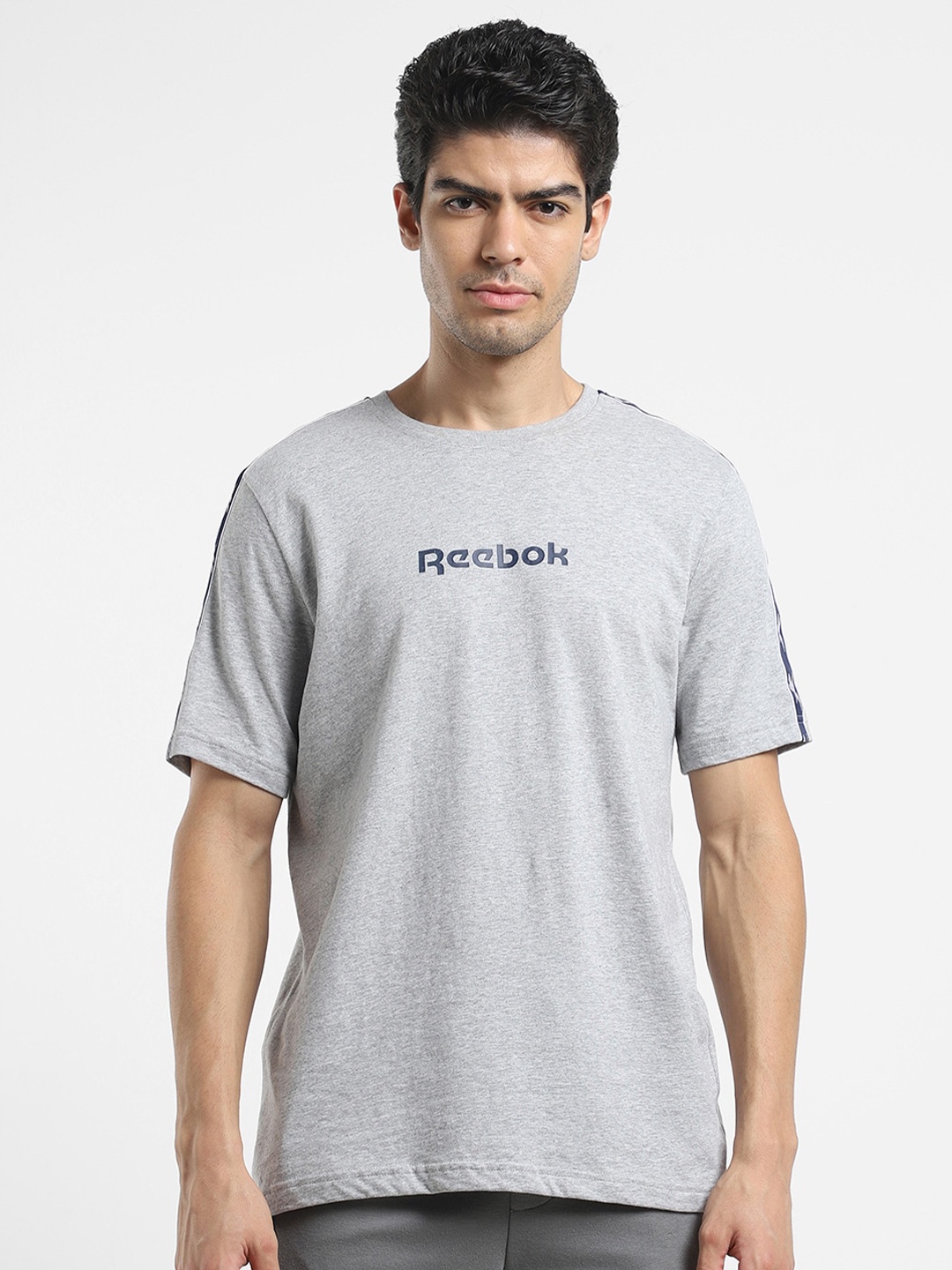 

Reebok Pure Cotton Ri Vector Tape Tshirt, Grey