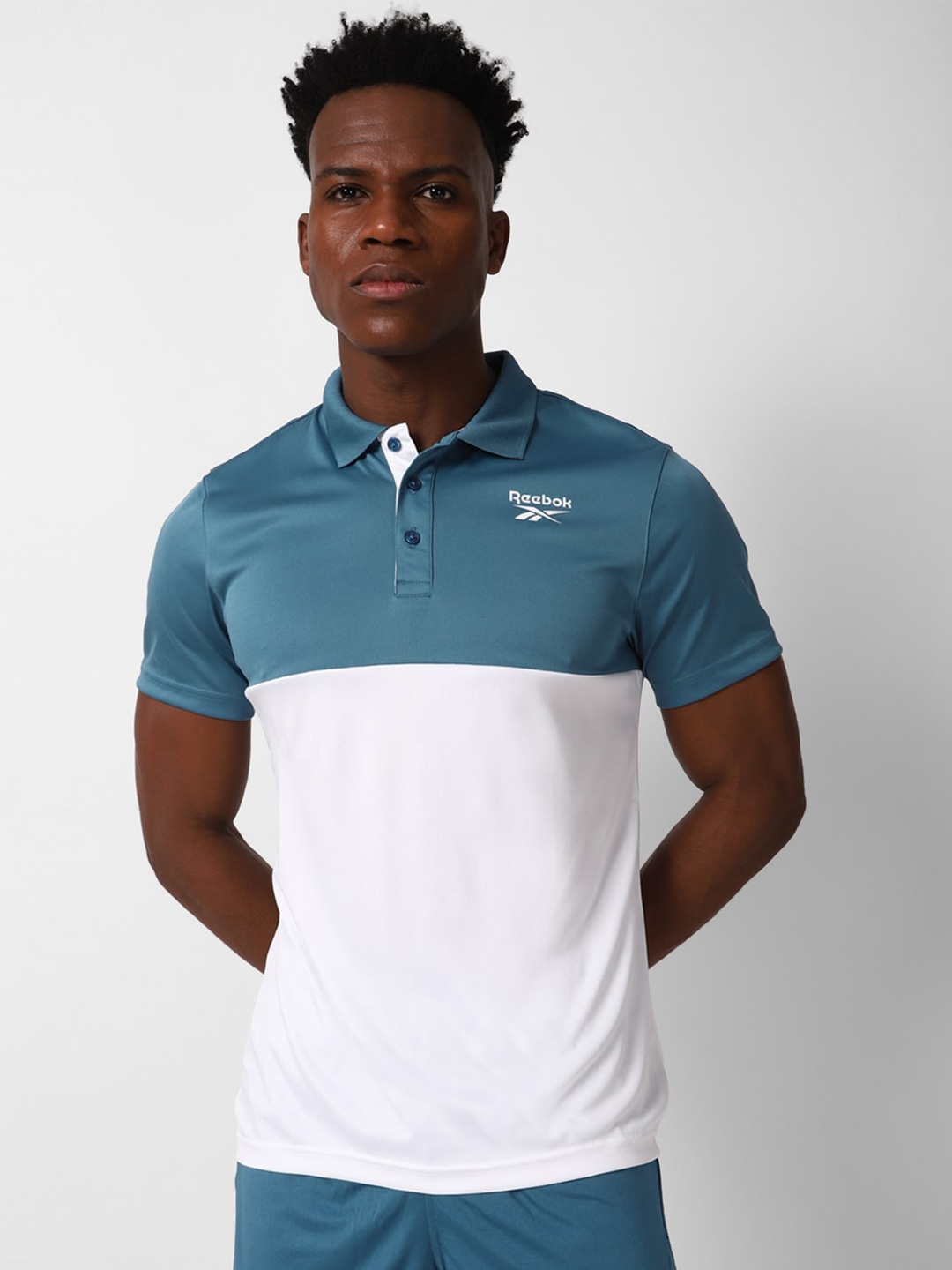 

Reebok Slim-Fit Prime Polo Tshirt, Blue