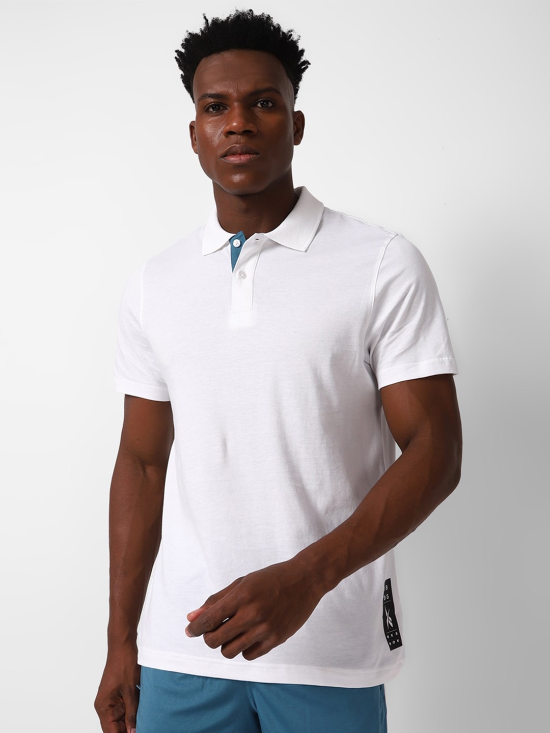 

Reebok Slim-Fit Pure Cotton Tag Polo Tshirt, White