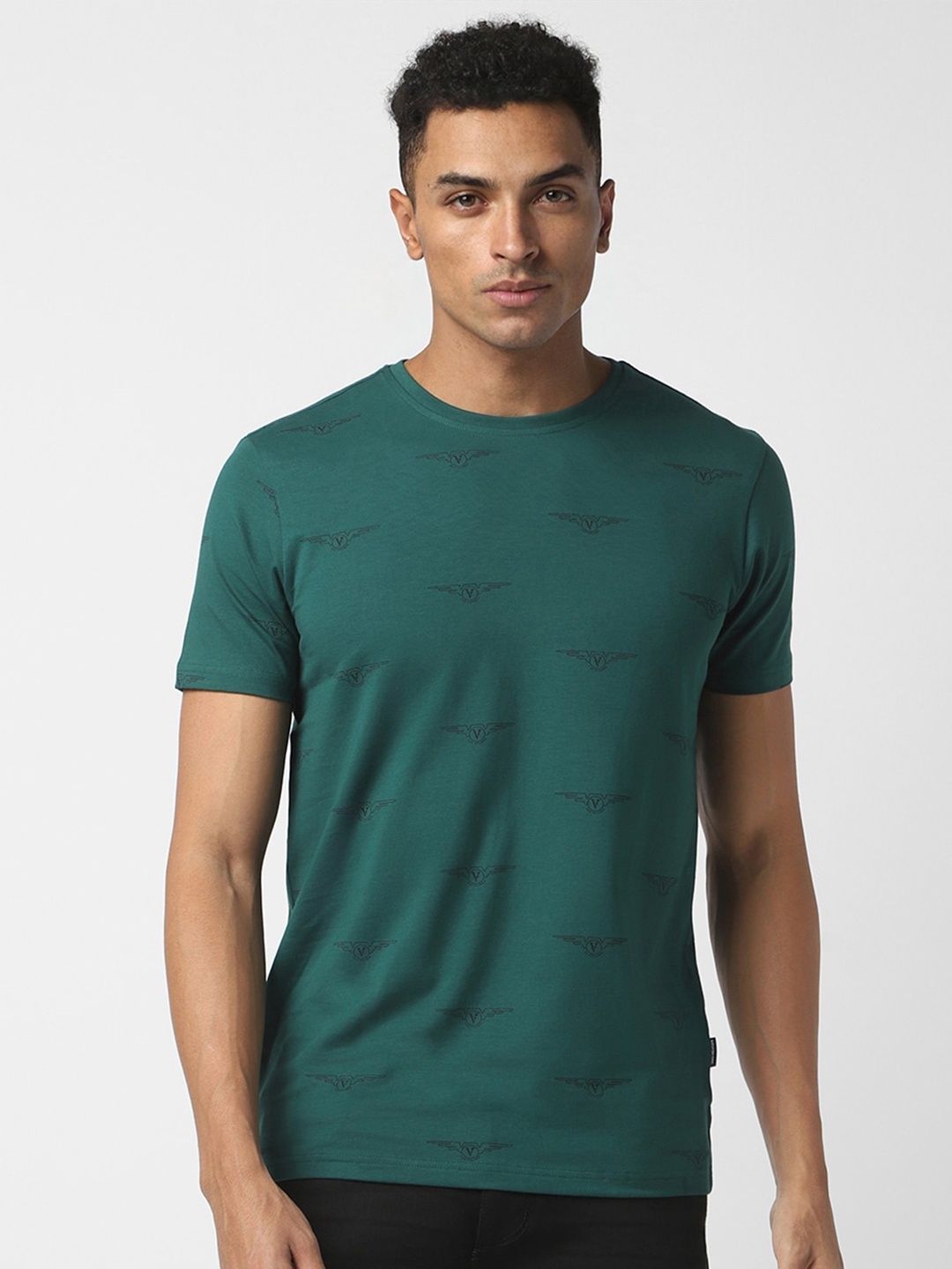 

Van Heusen Sport Graphic Printed Round Neck Regular T-shirt, Green
