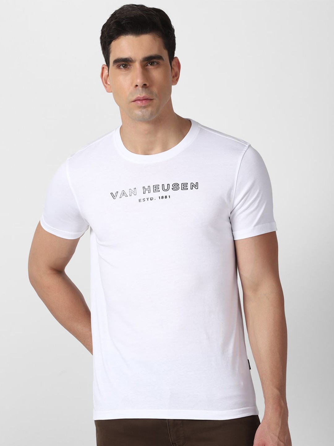 

Van Heusen Sport Typography Printed Round Neck Cotton Regular T-shirt, White