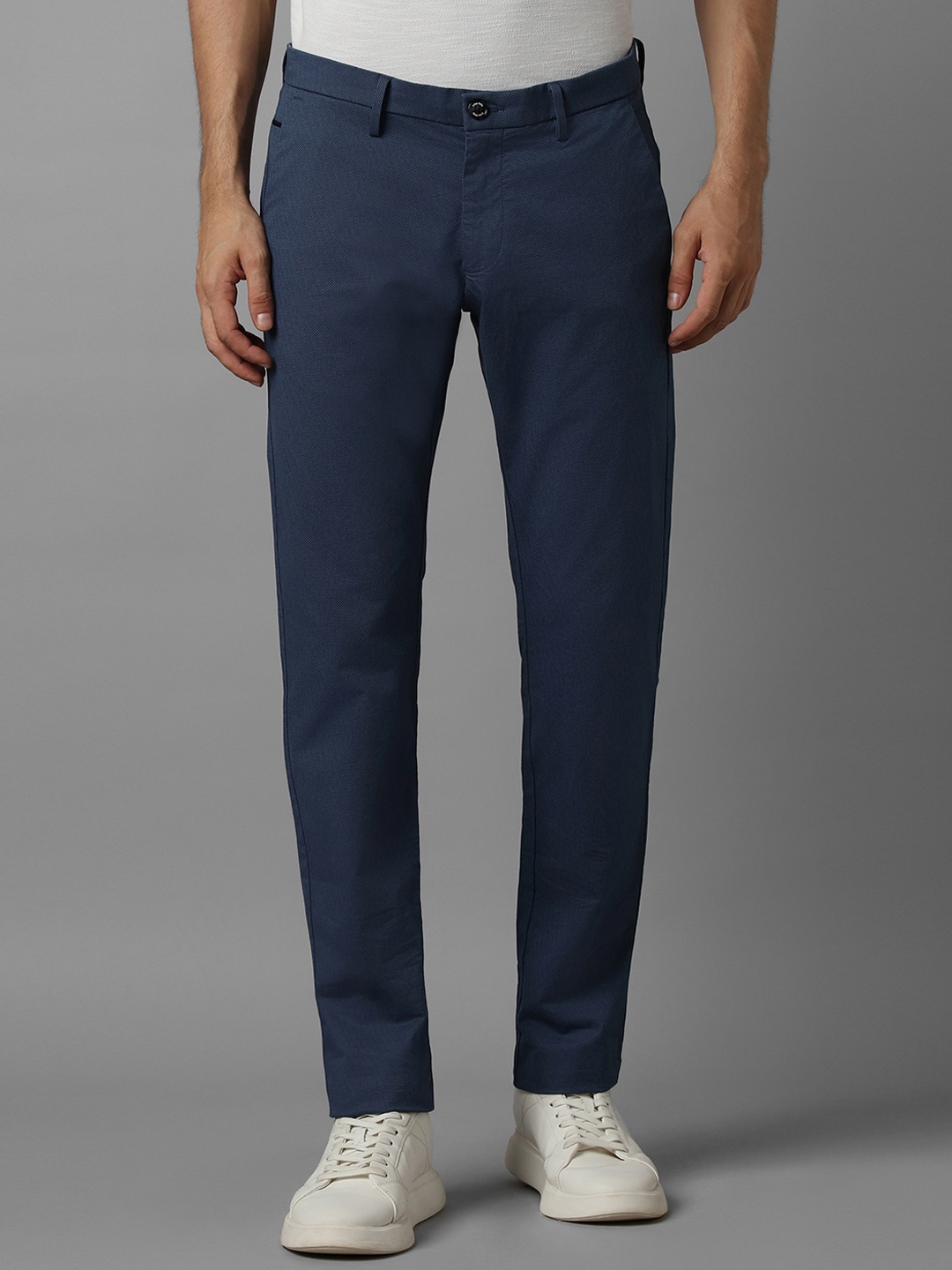 

Allen Solly Men Waist Rise* Mid-Rise Slim Fit Trousers, Blue