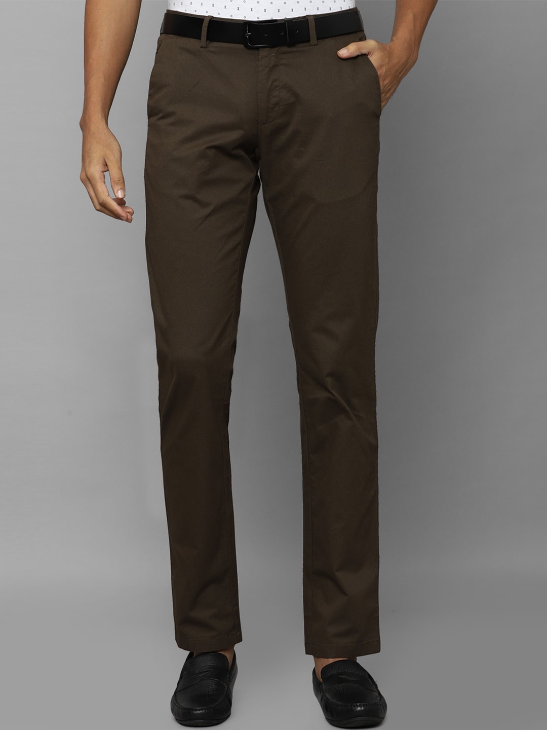 

Allen Solly Men Mid-Rise Slim Fit Chinos Trousers, Brown