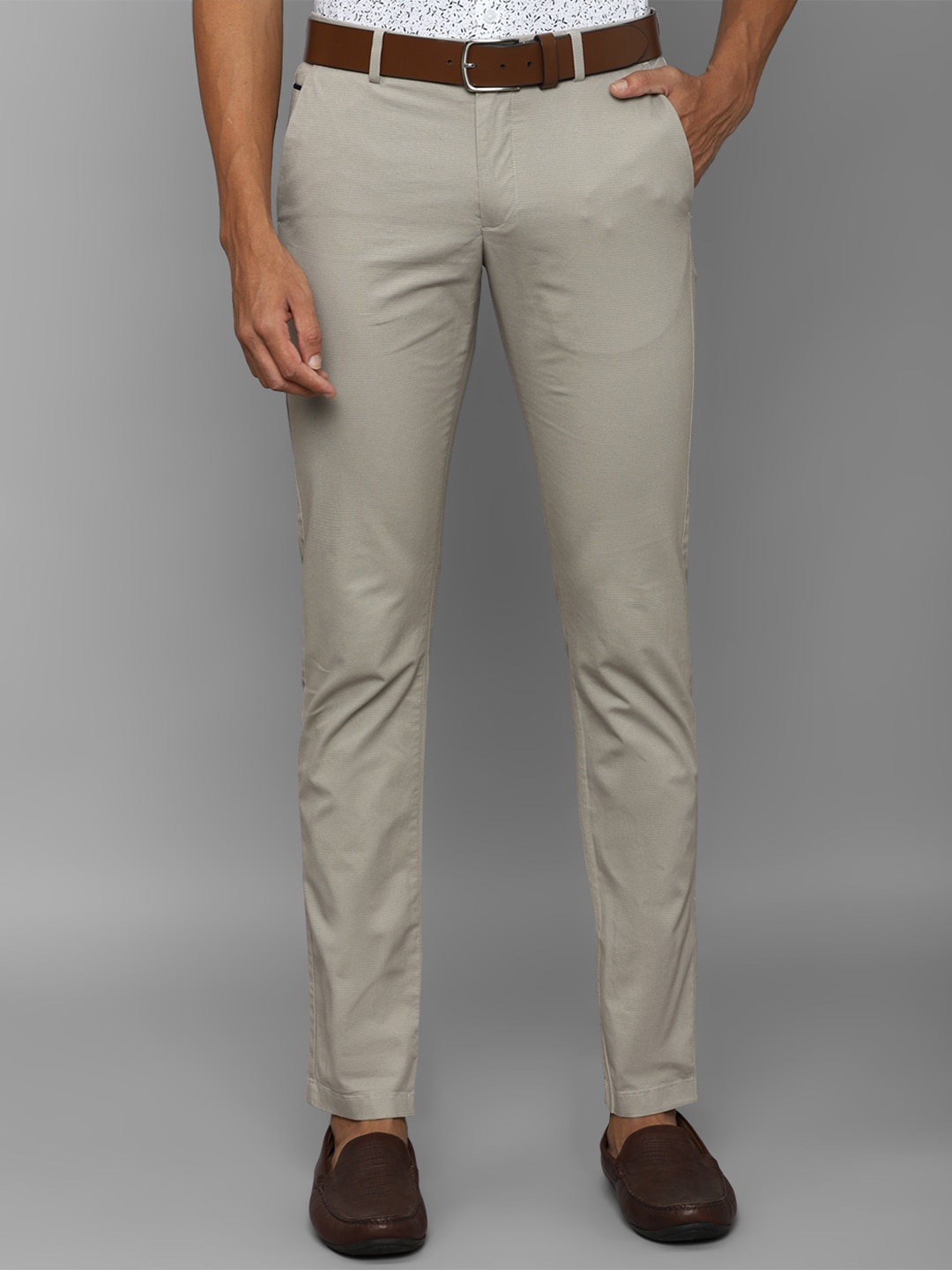 

Allen Solly Men Slim Fit Mid-Rise Cotton Chinos Trousers, Beige
