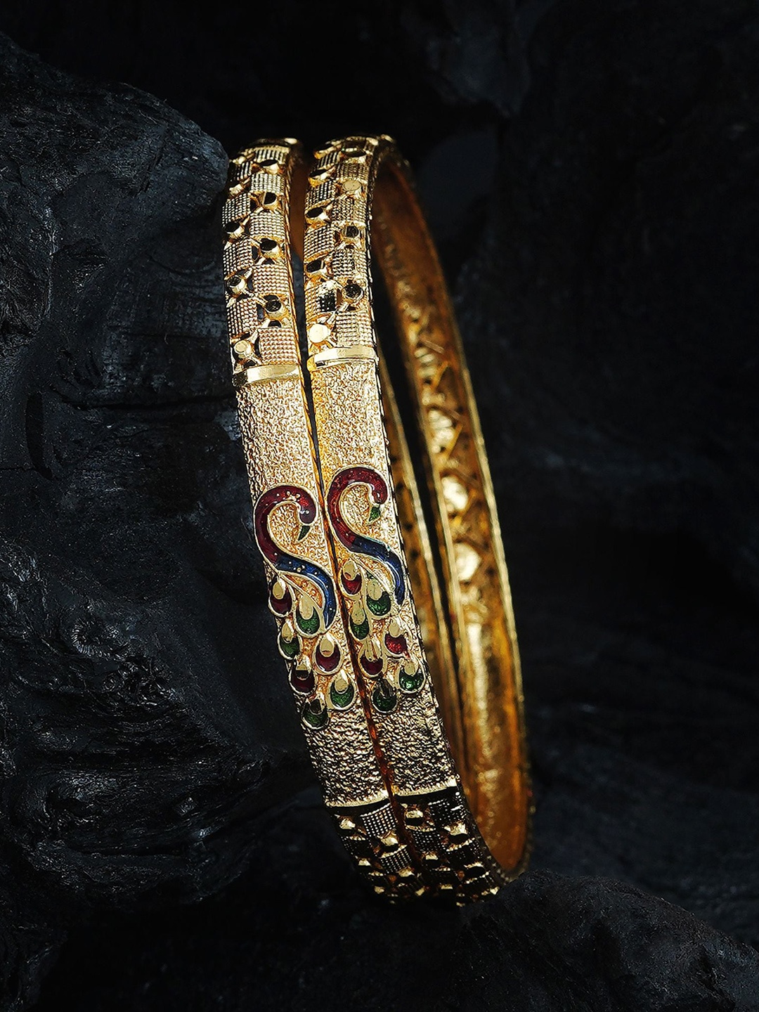 

MANSIYAORANGE Set Of 2 Gold-Plated Bangles