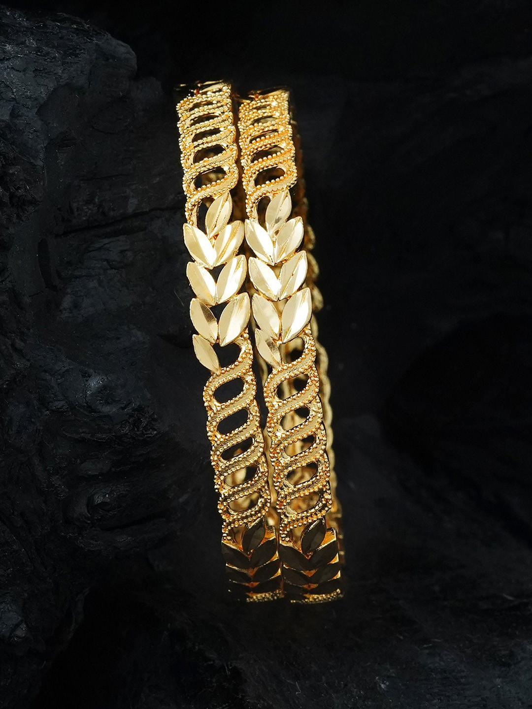 

MANSIYAORANGE Set Of 2 Gold-Plated Bangles