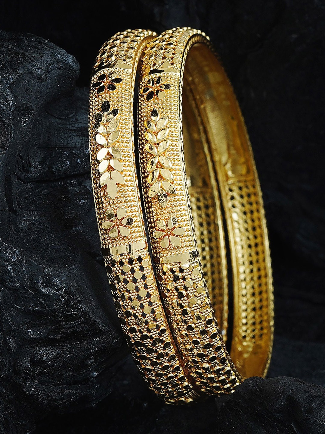

MANSIYAORANGE Set Of 2 Gold-Plated Bangles