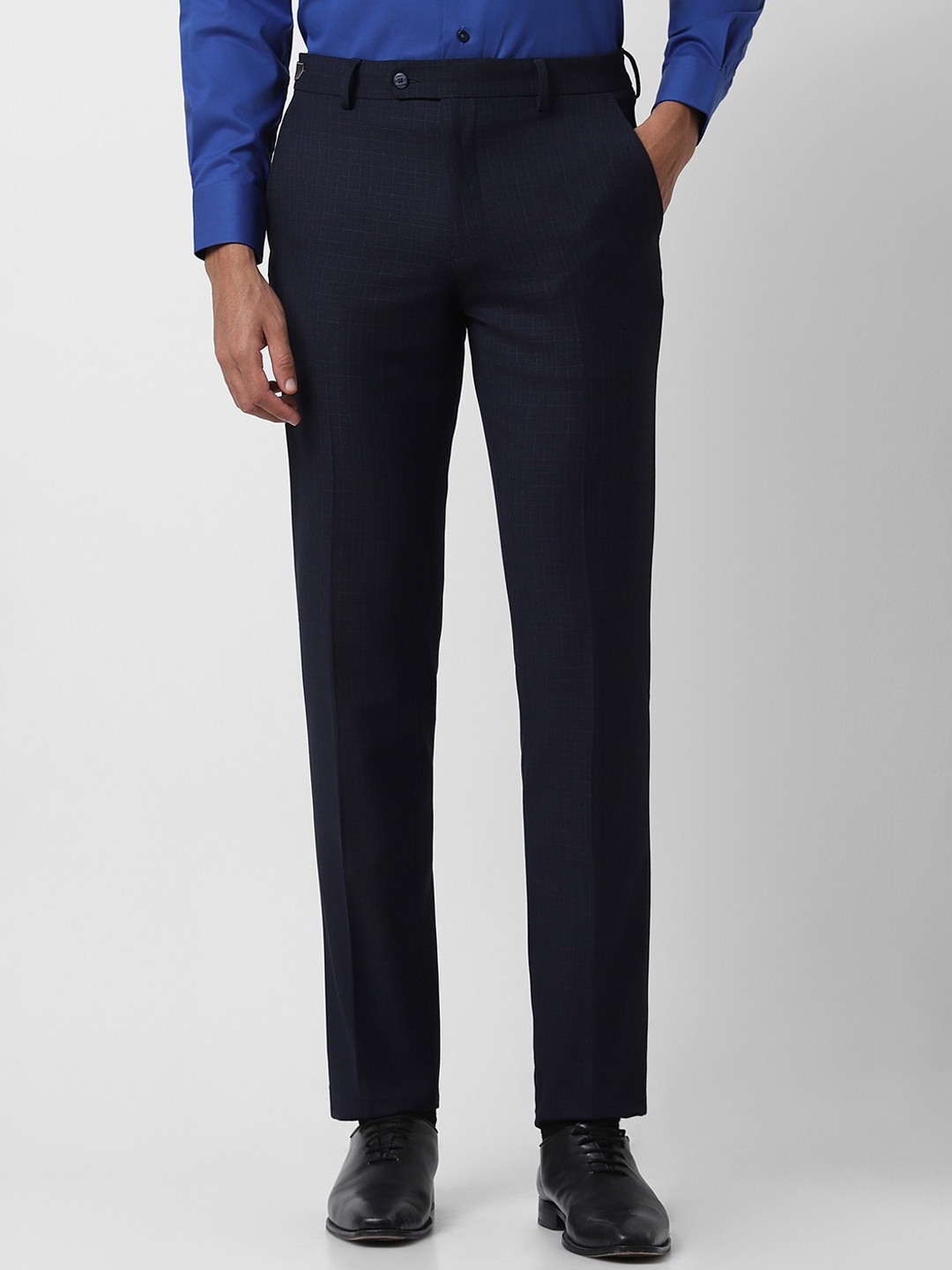 

Van Heusen Men Slim Fit Formal Trousers, Navy blue