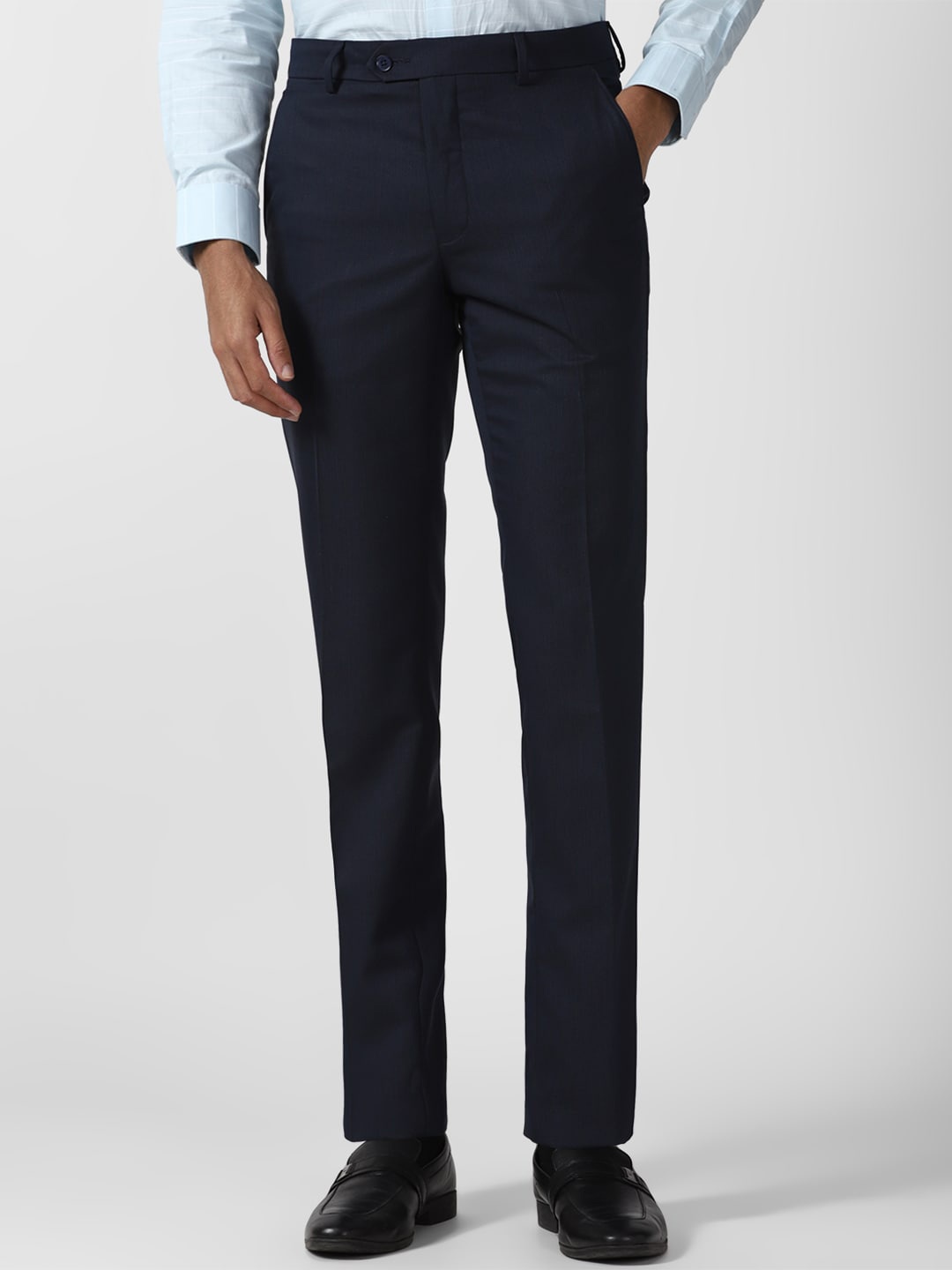 

Van Heusen Men Slim Fit Formal Trousers, Navy blue