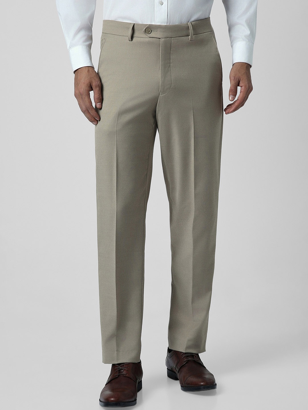 

Van Heusen Men Mid-Rise Trousers, Beige