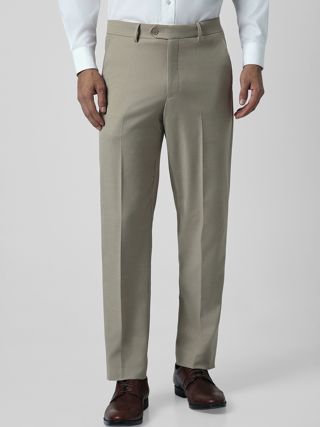 

Van Heusen Men Mid-Rise Trousers, Beige